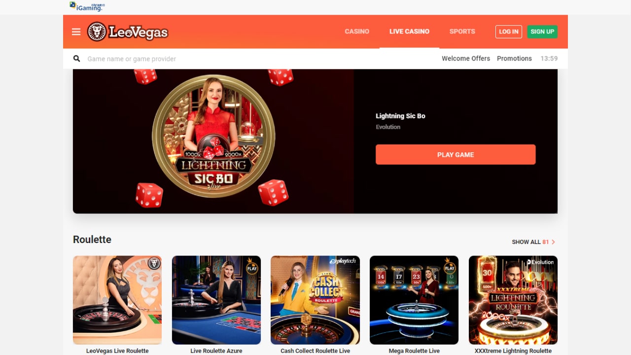 LeoVegas online games