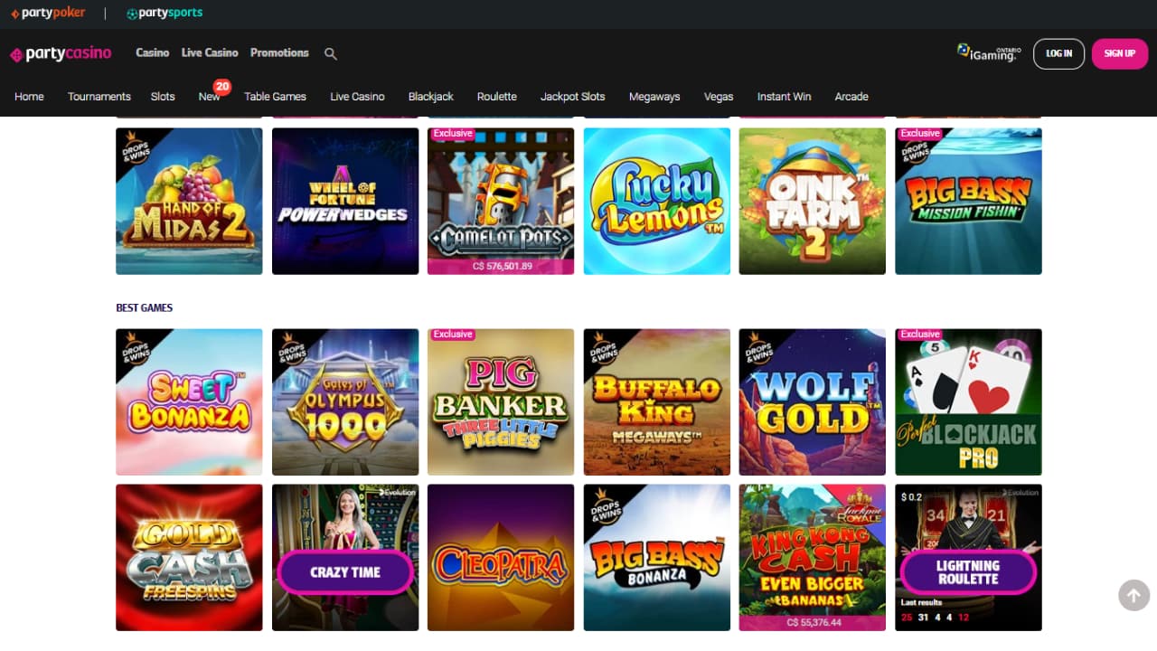 Party casino online games