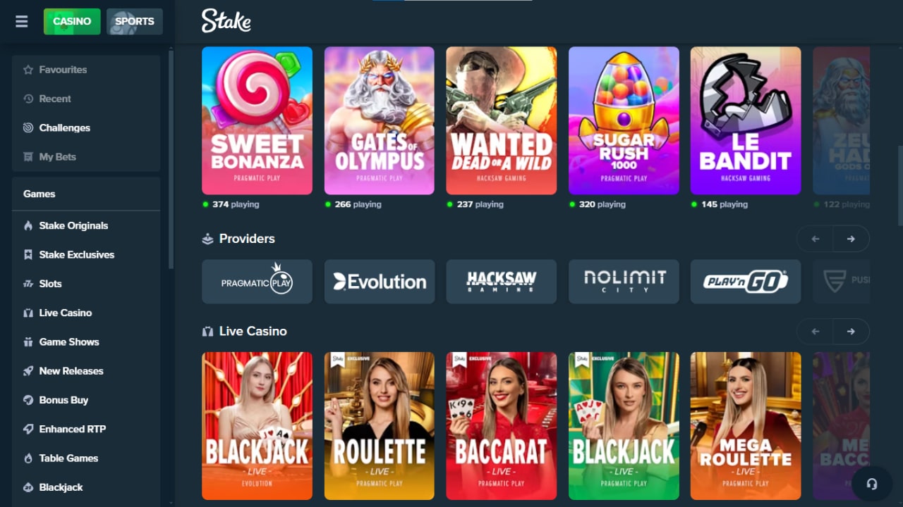 Stake online games